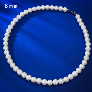 Elegant French Vintage White Artificial Pearl Necklace With 925 Sterling Silver Clasp For Women Fashion Clavicle Jewelry