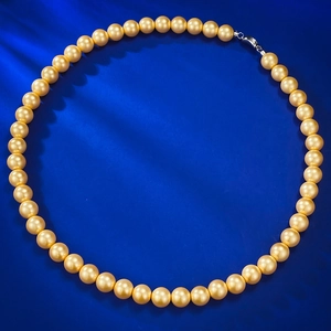 Elegante Goldene Runde Künstliche Perlenkette Mit 925 Sterlingsilber Verschluss Vintage Französischer Stil Halskette Damen Schmuck