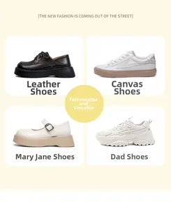 Collage of versatile women shoes including loafers, canvas sneakers and mary janes