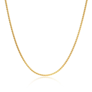 Elegant 18k gold plated stainless steel rope chain necklace with a reflective finish