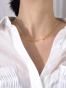 Bijoux en Acier Inoxydable Plaqué Or Minimaliste pour Femmes Coeur Géométrique Perle Ronde Chaîne Serpent Collier Bracelet