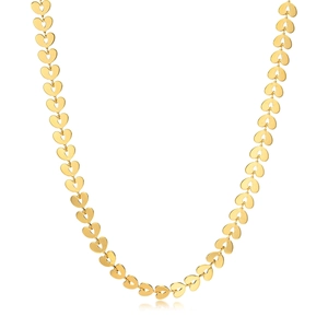 Élégant collier à maillons en forme de cœur en acier inoxydable doré pour femme