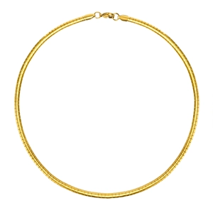Golden minimalist stainless steel omega snake chain necklace with lobster clasp