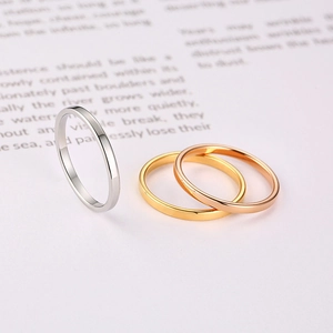 Minimalist Stainless Steel Ring For Women High Polished Thin Band Ring Stackable Fashion Finger Jewelry Ring Accessory