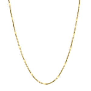 Elegant gold double-layered curb chain necklace with polished flat discs for women