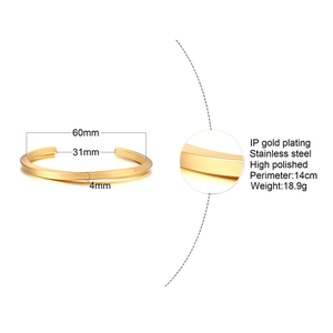 Detailed view of 4mm gold twisted stainless steel cuff with exact size specifications