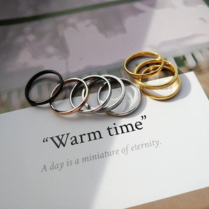 Minimalist Stainless Steel Ring Thin Plain Band Polished Frosted Finish For Women Men Couple Gift Fashion Finger Ring Jewelry