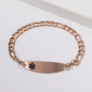 Edelstahl Medizinischer Alarm ID Armband Figaro Kette Notfall Stern Des Lebens Bar Identifikation Schmuck Damen Herren