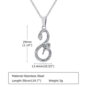Tabella delle misure per collana con pendente a serpente e rosa in acciaio inossidabile
