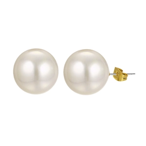 Élégantes boucles d'oreilles en argent 925 avec perles blanches et fermoir papillon doré chic