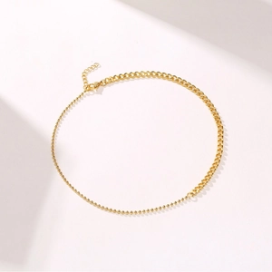 Stainless Steel Stitched Chain Jewelry Curb Ball Chain Necklace Bracelet Gold Silver Plated Heart Pendant Jewelry Women