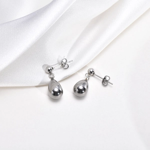 Minimalist Stainless Steel Waterdrop Stud Earrings For Women Mirror Polished Teardrop Dangle Earrings Fashion Jewelry Accessory