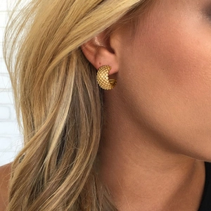 Vintage Edelstahl Körnige Textur C-Form Creolen Minimalistisch Vergoldete Geometrische Ohrstecker Für Damen Schmuck Geschenk