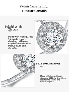 Makro-Detail des S925 Silberrings mit 5A Zirkonia-Inlay und Hallmark-Stempel