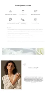 Guide d'entretien pour parure en argent 925 avec collier et bracelet en pierres bleues