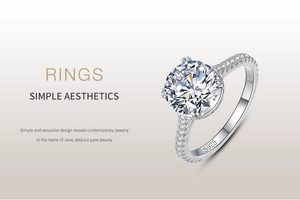Macro detail of S925 sterling silver ring with six-prong setting and radiant main stone