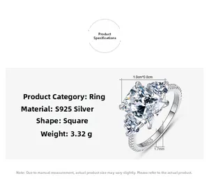 Détail macro de la bague en argent S925 montrant le poids 3,32g et pierre 1,0x0,8cm