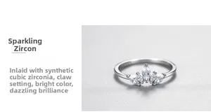 Macro view of S925 sterling silver princess crown ring with marquise cut sparkling zircons
