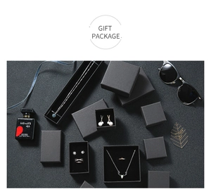 Elegant black jewelry gift boxes for necklaces and rings with premium foam inserts