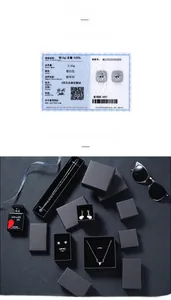 Detailed close-up of S925 sterling silver studs with elegant black gift packaging