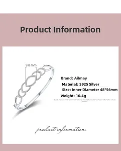 Detail of S925 sterling silver hollow leaf bracelet with dimensions and weight specs