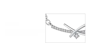 Macro view of 925 silver necklace showing detailed handcrafted bow micro-pave setting