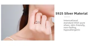 Detail view of S925 sterling silver crisscross ring featuring micro-pave cubic zirconia