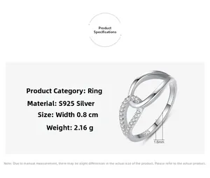 Macro detail of S925 sterling silver hollow cross ring with zircon micro-pave and dimensions