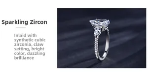 Detailed view of pear-cut cubic zirconia and pavé setting on a S925 silver ring
