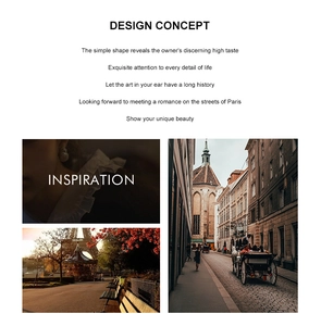 Mood board showing French style S925 silver leaf earrings with Parisian street view details