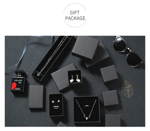 Coffret cadeau à bijoux noir élégant avec finition mate et doublure en velours pour bijoux