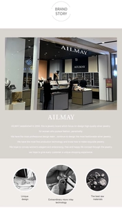 AILMAY high-quality silver jewelry brand story showing design and micro inlay craft process