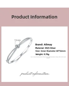 Vue détaillée du bracelet nœud en argent sterling S925 serti de zircons fins