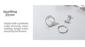 Detailed view of S925 silver hoop earrings featuring micro-set cubic zirconia stones