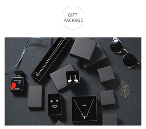 Detailed view of elegant black cardboard jewelry gift boxes with foam velvet lining