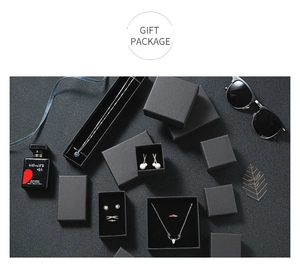 Elegant black gift packaging set with velvet lining for 925 silver rings and jewelry