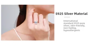 Detailed view of 3-carat oval cut synthetic diamond ring on s925 sterling silver band