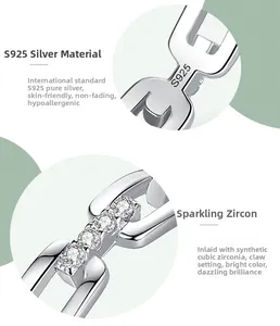 Macro shot of S925 sterling silver ring detail with prong-set cubic zirconia stones