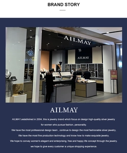 Brand history page of AILMAY high quality silver jewelry shop founded in 2004