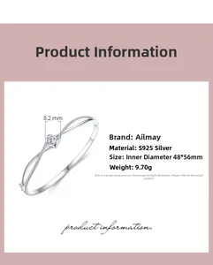 Specifiche dettagliate del bracciale aperto in argento S925 a doppio strato incrociato