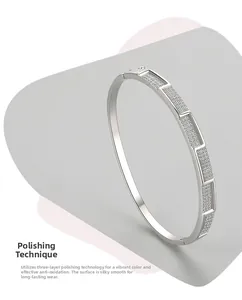 Close-up of S925 silver bracelet with micro-pave cubic zirconia and three-layer polish