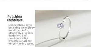 Detailed view of 925 silver four-prong ring with polished finish and oval zircon stone