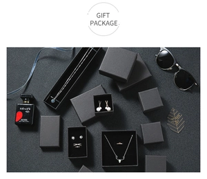 Deluxe black matte jewelry gift box set with plush interior for rings and necklaces