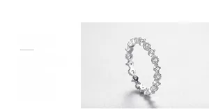 Detailed macro view showing the high-polished 925 silver ring with sparkling micro-pave zircons