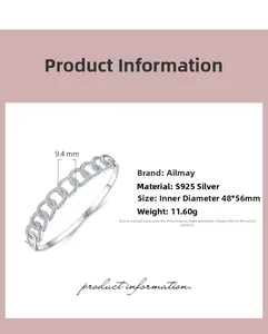 Dettaglio del bracciale a catena in argento S925 con zirconi incastonati e dimensioni