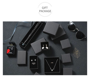 Matte black jewelry gift box set with sponge inserts for rings and necklaces