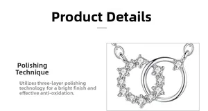 Détail de l'anneau double en argent S925 avec zircons scintillants et polissage miroir