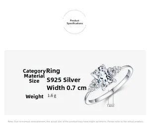 Macro detail of rectangle zircon 925 silver ring with 1.6g weight and 0.7cm stone width