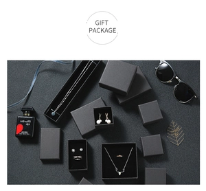 Elegant black velvet jewelry gift box set for rings, necklaces and earrings packaging