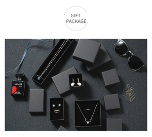 Matte black jewelry gift box set with sponge inserts for necklaces and rings